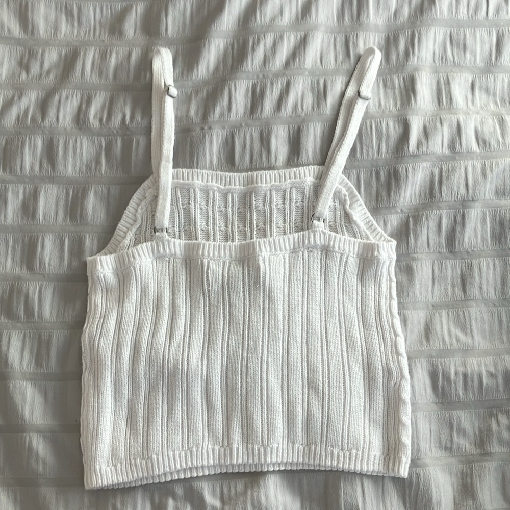 White Cable Knit Women's Cami-Top - Picture 3 of 4